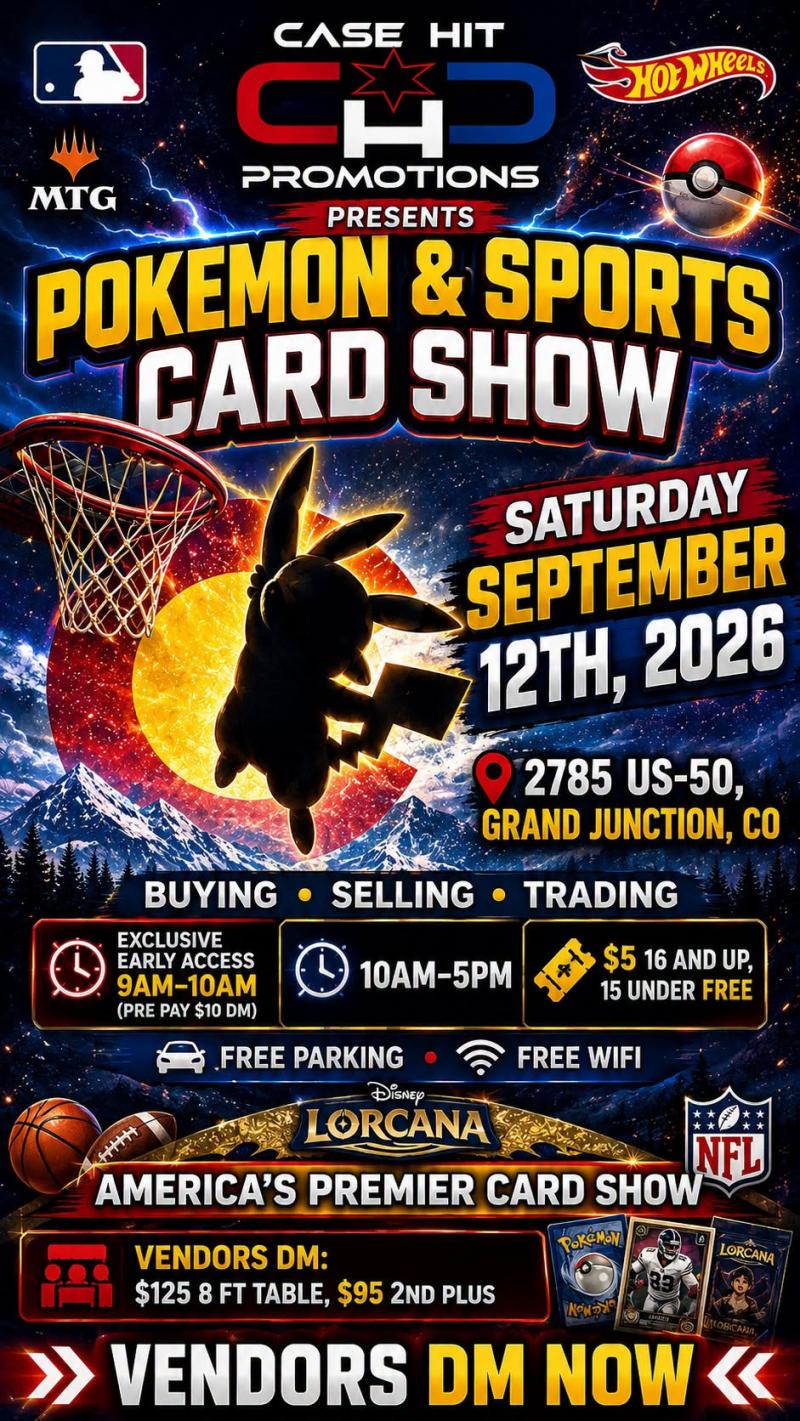 Case Hit Promotions Card Show flyer